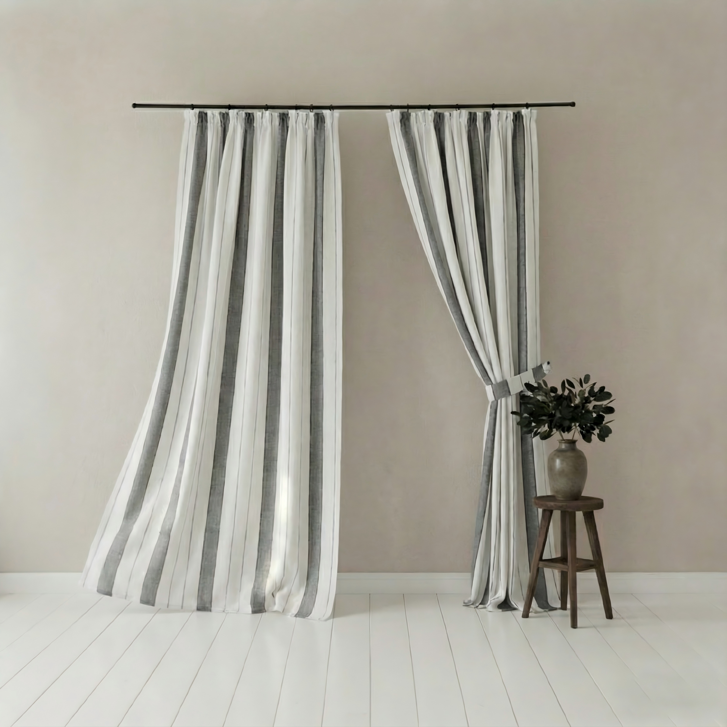 Vertical Stripe Vintage Curtains BCL-142