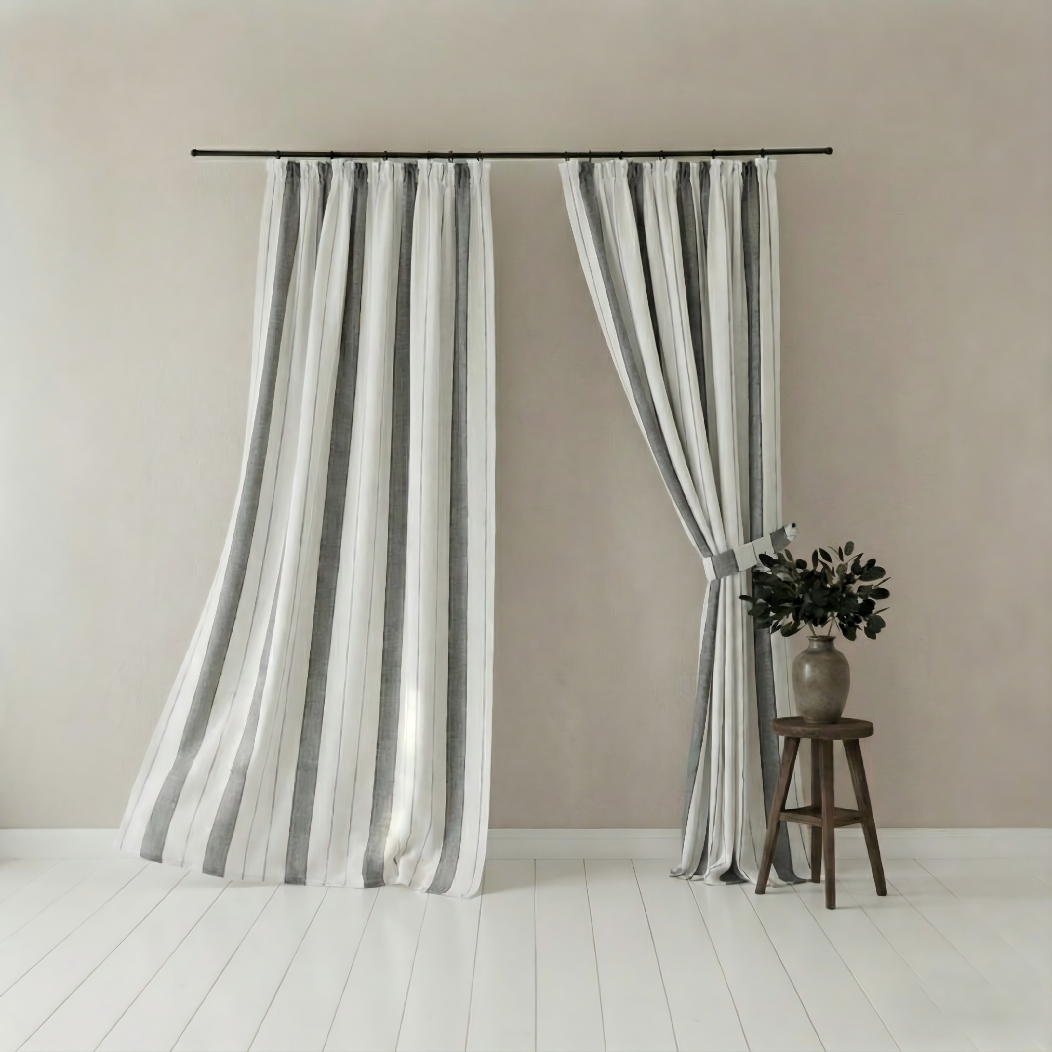 Vertical Stripe Vintage Curtains BCL-142