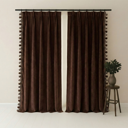 Mousse Cashmere Double-Sided Chenille Blackout Curtains for Bedroom Cream Style BCL-105