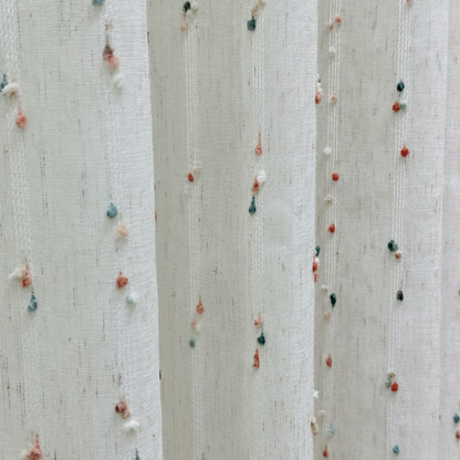 Rainbow Candy Cotton Linen Sheer Curtains for Kids&