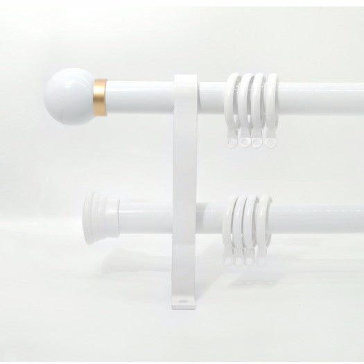 Curtain Rod Set - Heavy Duty Steel Alloy Single/Double Rail Silent Track CLPJ-104