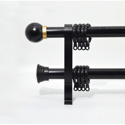 Curtain Rod Set - Heavy Duty Steel Alloy Single/Double Rail Silent Track CLPJ-104