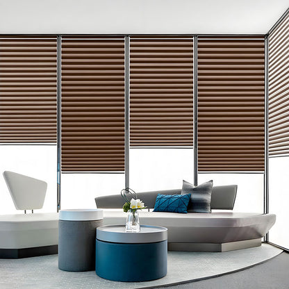 No Drill Semi Sheer Pleated Blinds Easy Face Fix Filter Light AU BZL-101
