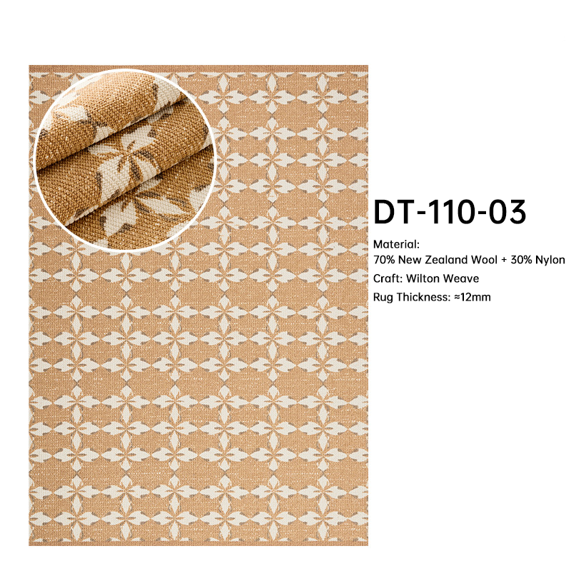 Luxury Wool Rugs - Stain-Resistant Non-Slip Carpet for Living Room DT-110