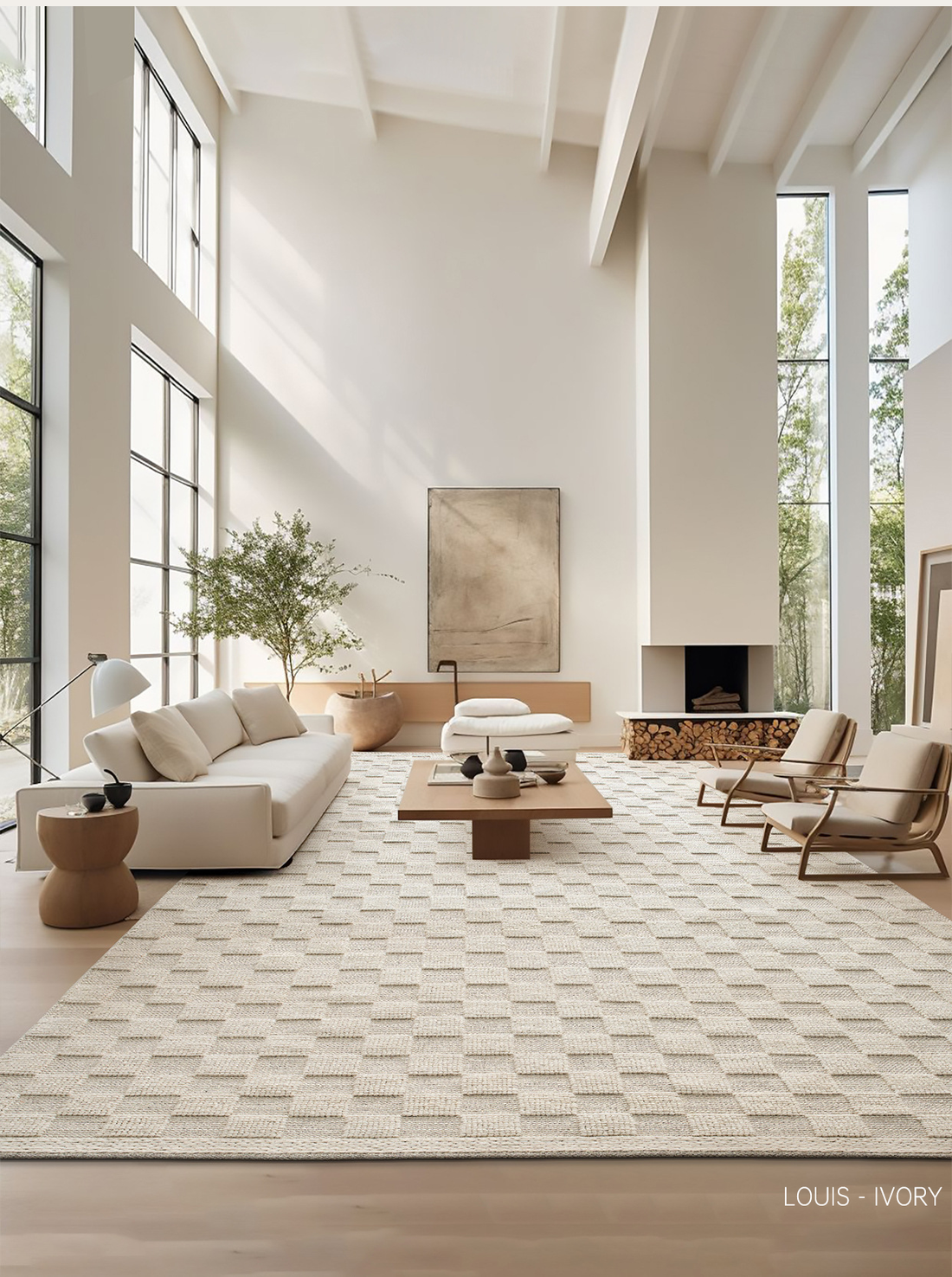 Premium Handcrafted Area Rugs - Living Room &amp; Bedroom | Stain-Resistant Non-Slip DT-103