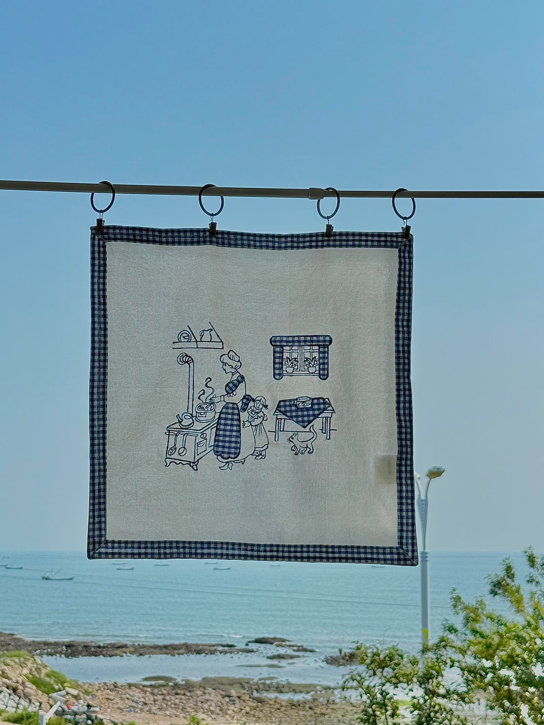 Curtainist x Chiya “Danish Life” Cotton-Linen Napkin — Food-Contact Friendly, Multi-Use as Food Cover, Placemat, or Wall Hanging