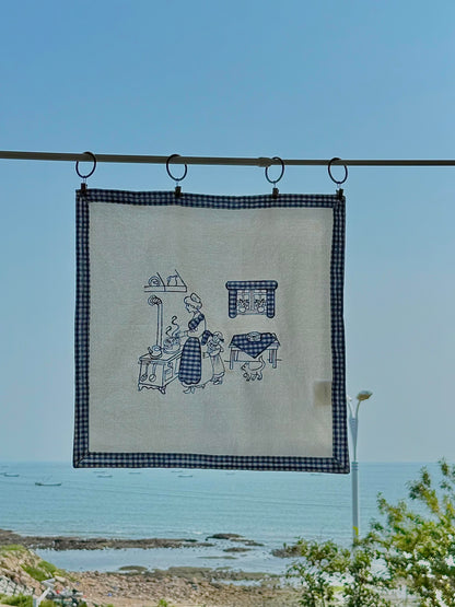 Curtainist x Chiya “Danish Life” Cotton-Linen Napkin — Food-Contact Friendly, Multi-Use as Food Cover, Placemat, or Wall Hanging