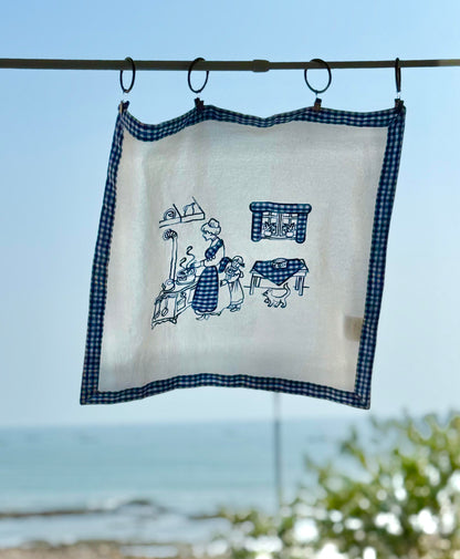 Curtainist x Chiya “Danish Life” Cotton-Linen Napkin — Food-Contact Friendly, Multi-Use as Food Cover, Placemat, or Wall Hanging