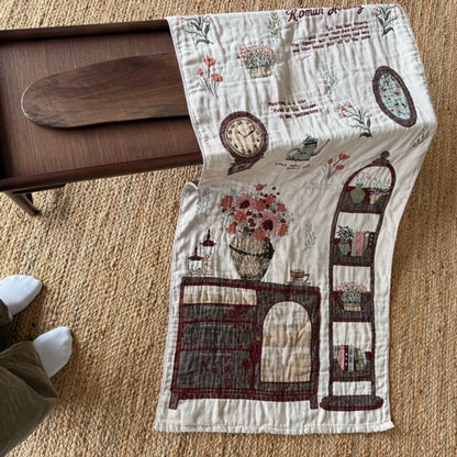Curtainist x Chiya “Roman Holiday” Designer Collection Bath Towel – Long-Staple Cotton, Multi-Use as Tapestry, Shawl, or Door Curtain