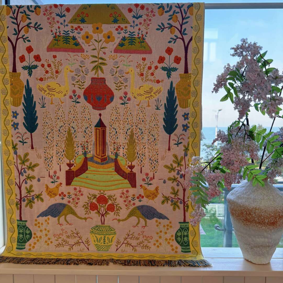 Curtainist x Chiya “Beautiful Home” Designer Collection Bath Towel – Long-Staple Cotton, Multi-Use as Tapestry, Shawl, or Door Curtain