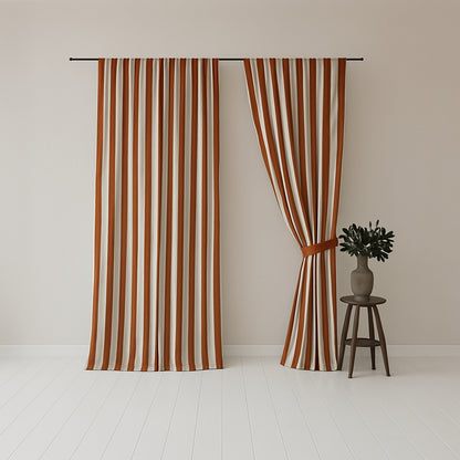 Vintage Vertical Stripe Curtains BCL-145