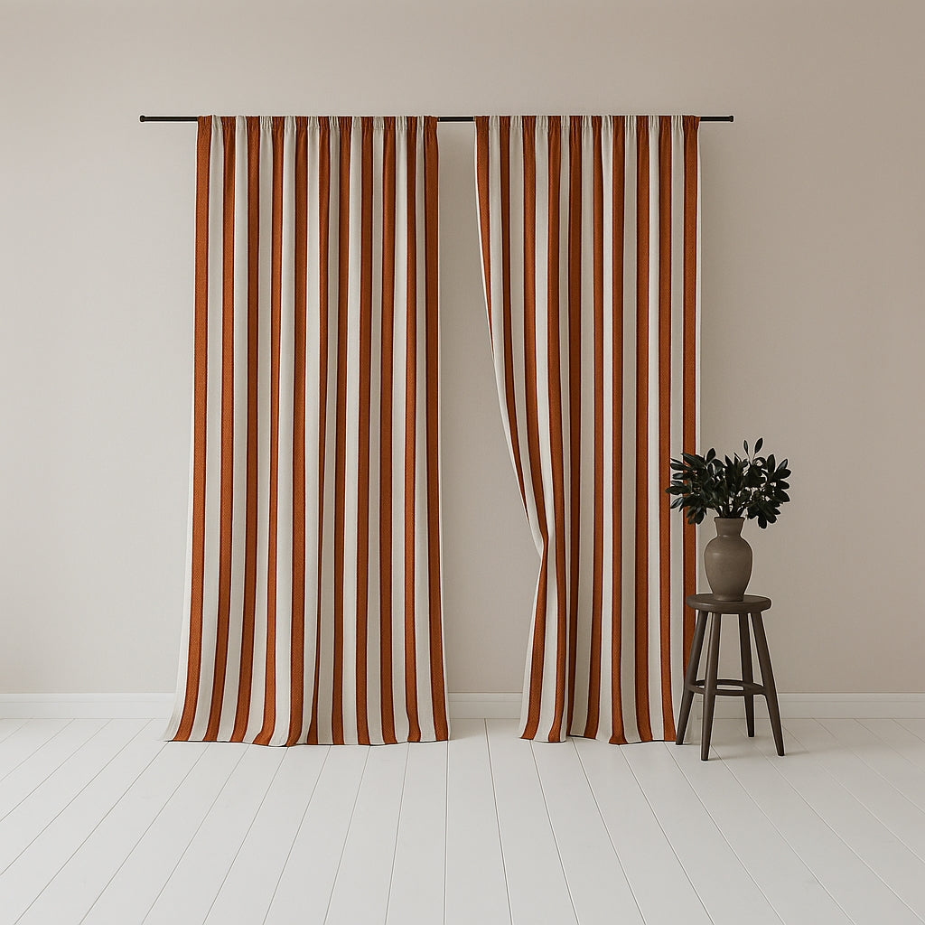 Vintage Vertical Stripe Curtains BCL-145