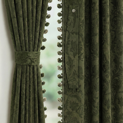 Handcrafted No-Drill Curtain Tiebacks | Fabric-Matched Custom Design CLPJ-106