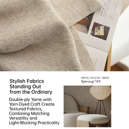 New High-Performance Cream Vintage Chenille Linen Blackout Curtains for Bedroom and Living Room BCL-119