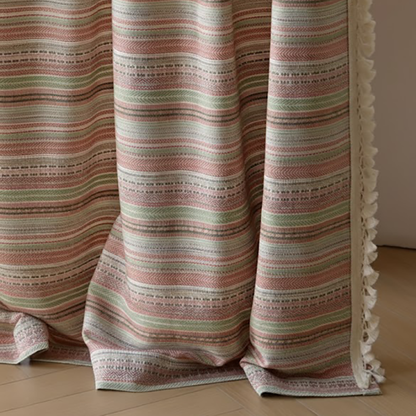 Woven Striped Vintage Curtains BCL-135