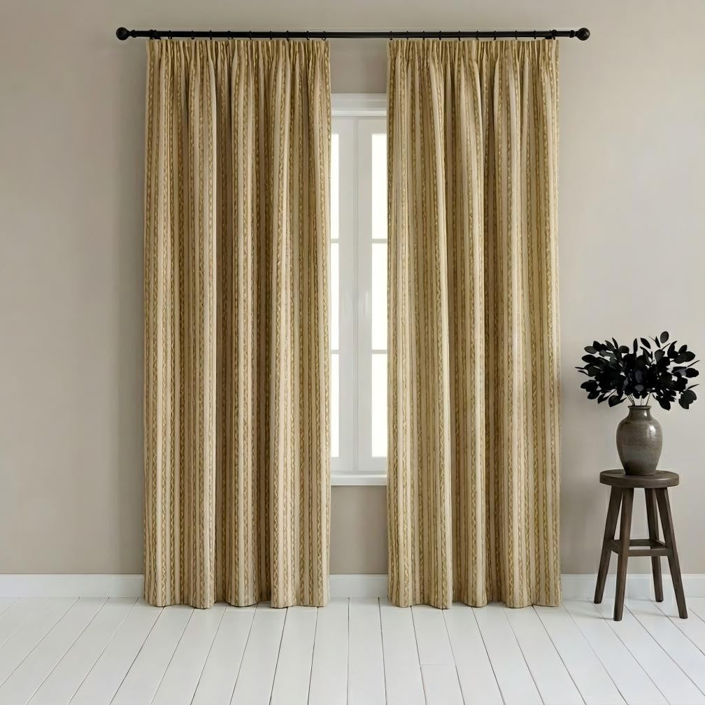 Vintage Gold Striped Curtains BCL-137