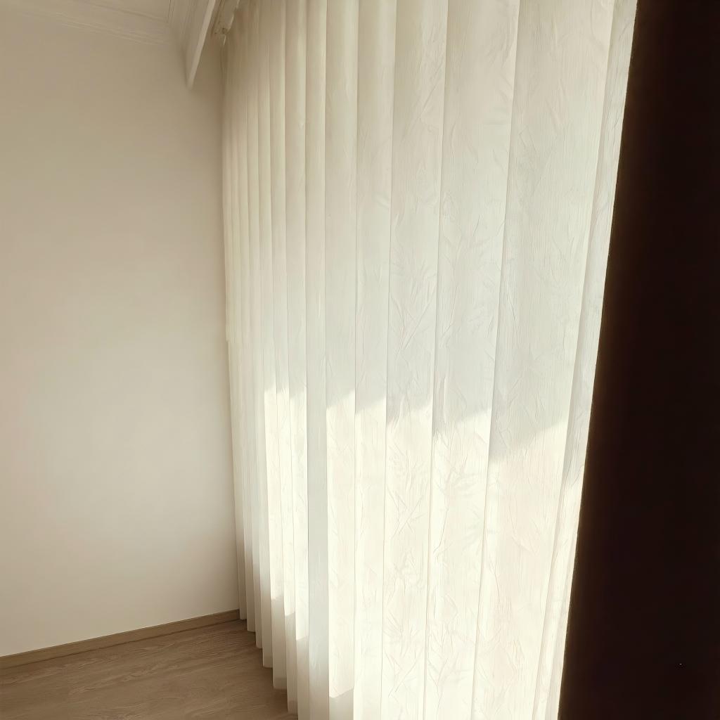 Bamboo Leaf Linen Sheer Curtains for Living Room with New Chinese Style SL-116