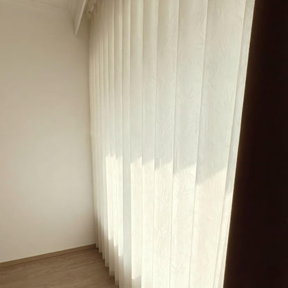Bamboo Leaf Linen Sheer Curtains for Living Room with New Chinese Style SL-116