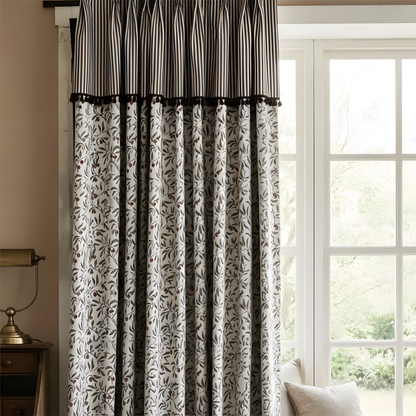 Striped Vintage Curtains - Classic Retro Drapes Home BCL-133
