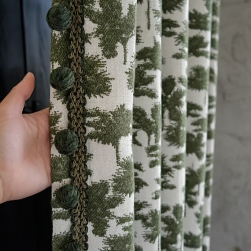 Leaf Pattern Curtains Botanical Design Window Treatments BCL-138