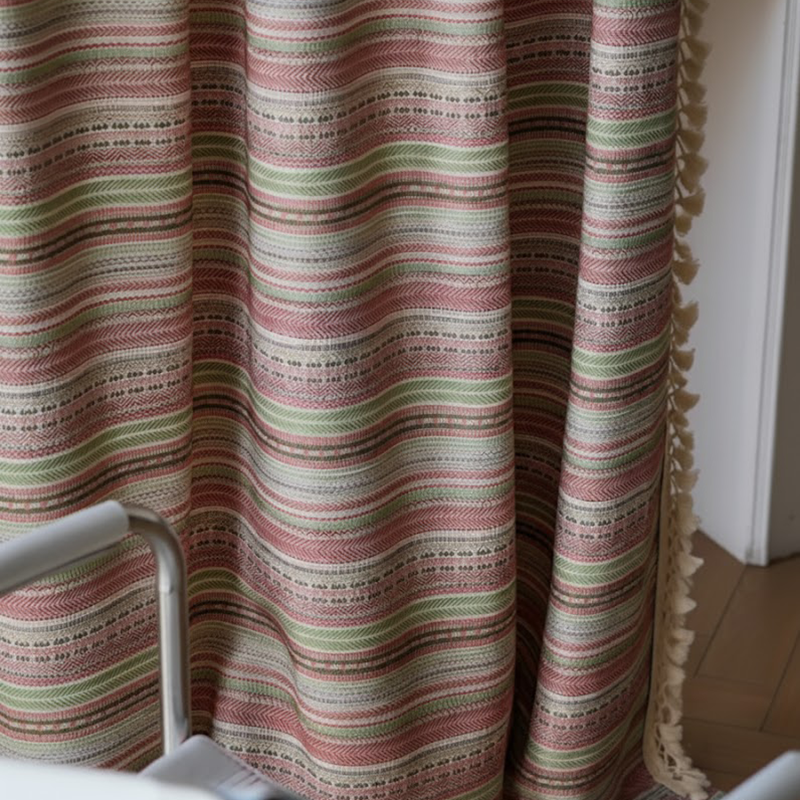 Woven Striped Vintage Curtains BCL-135