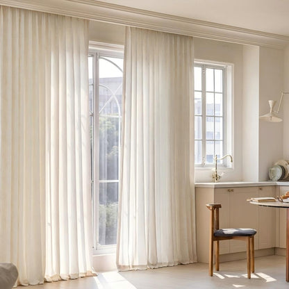 French Style Sheer Curtains with Leaf Print for Living Room and Balcony SL-111